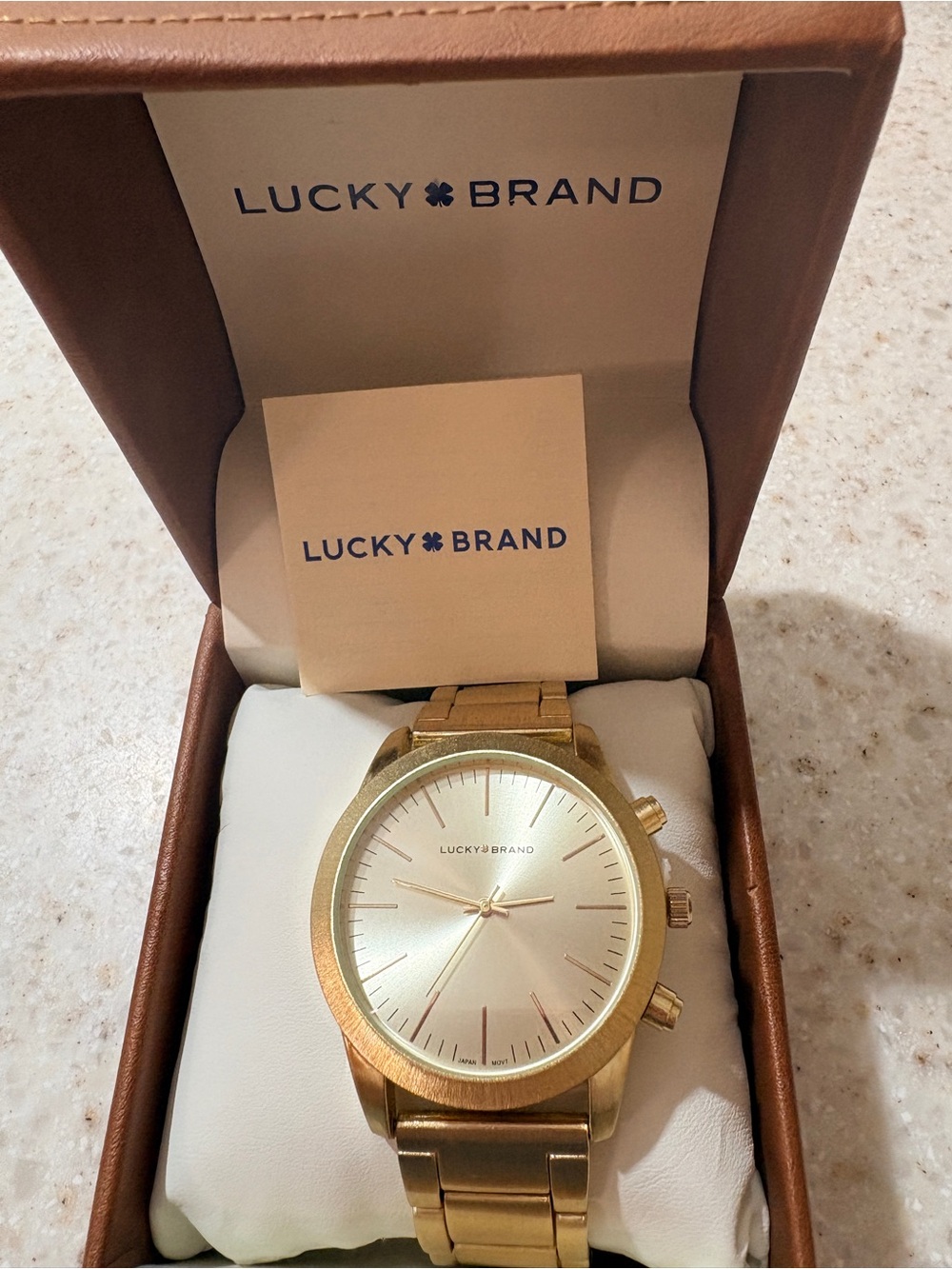 Lucky Brand Gold-tone Men's Bracelet Watch with Champagne Dial